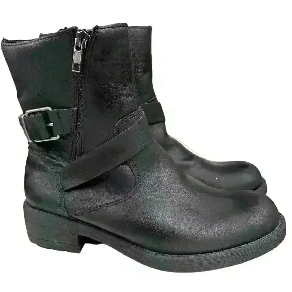 Rocket Dog Women's Black Biker Fashion Boot Zip Up Inner Ankle Closure Size 8 - Picture 7 of 9